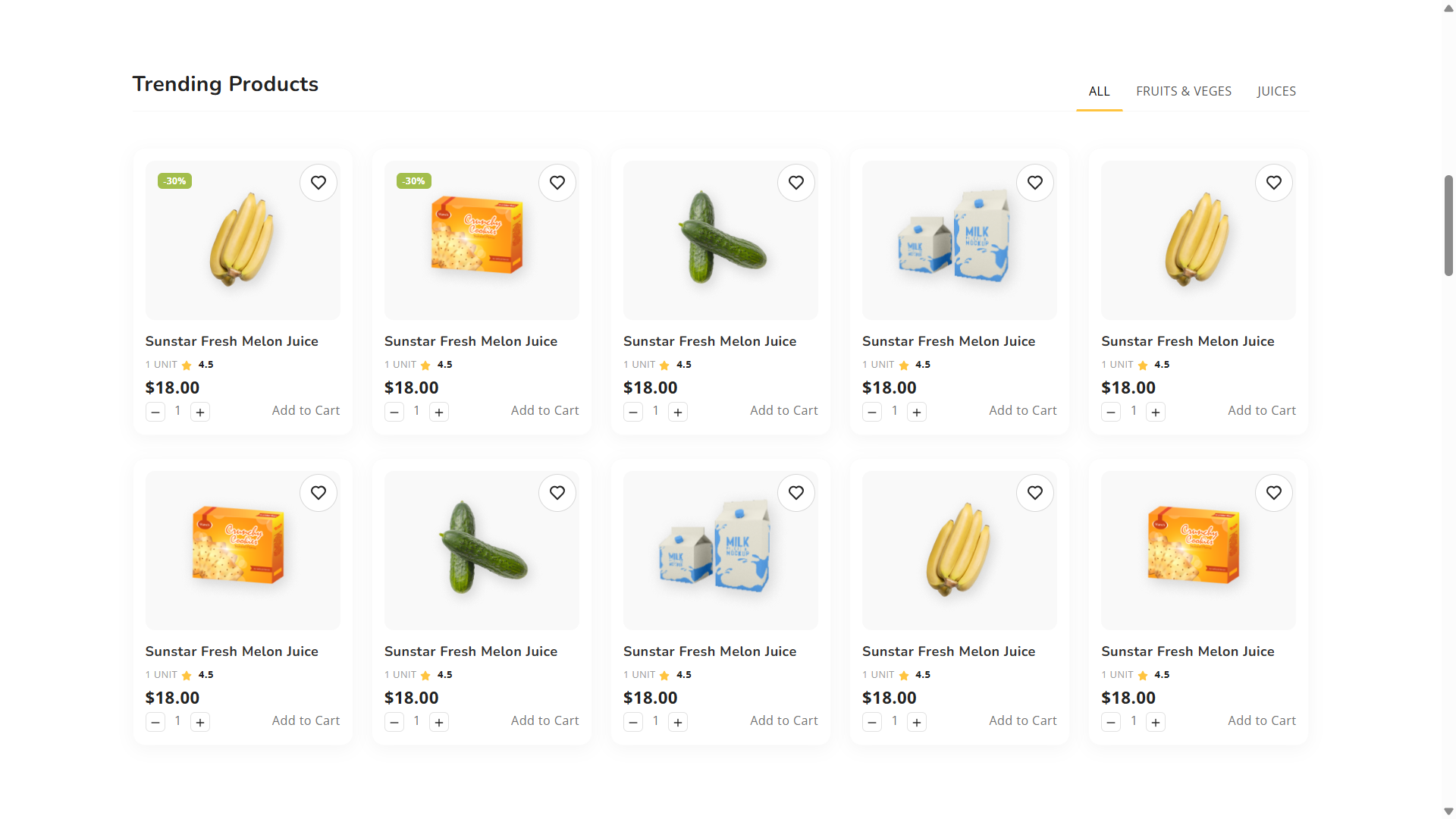 Foodmart Website Hover